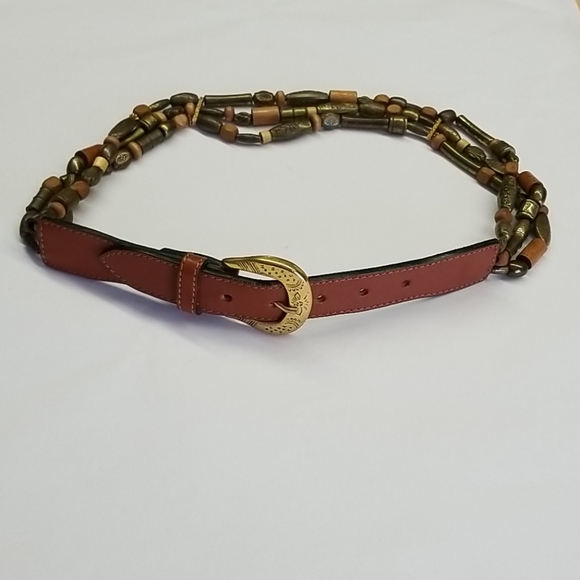 The Limited Genuine Leather Beaded Belt 36.5"L - Picture 1 of 10